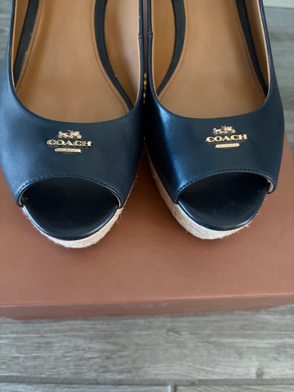 Coach Navy Wedges - Picture 2 of 6